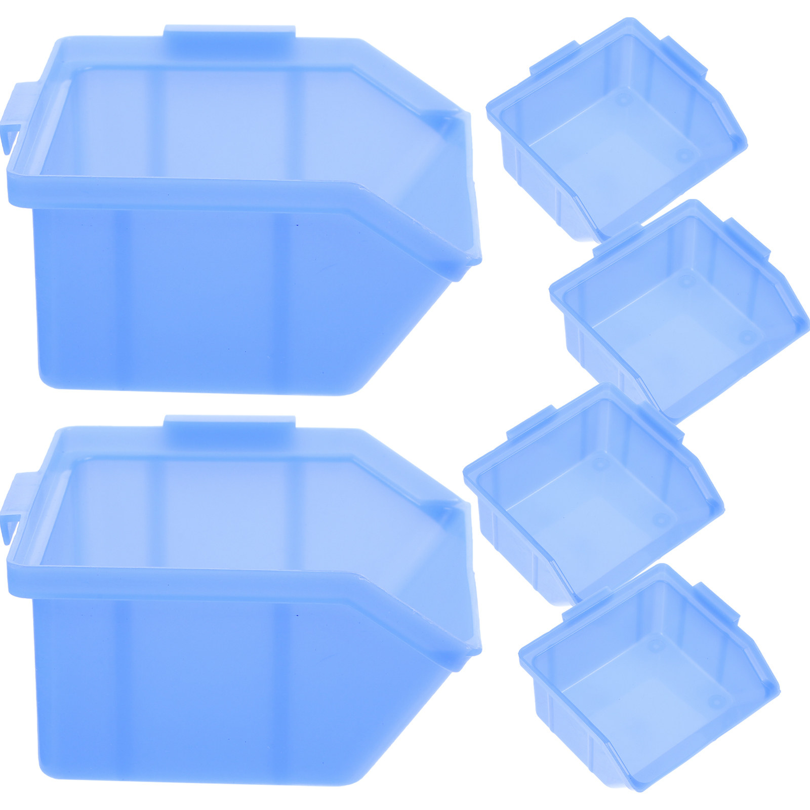 Workshop Tools Shelf - 6Pcs Premium PP Plastic Component Storage