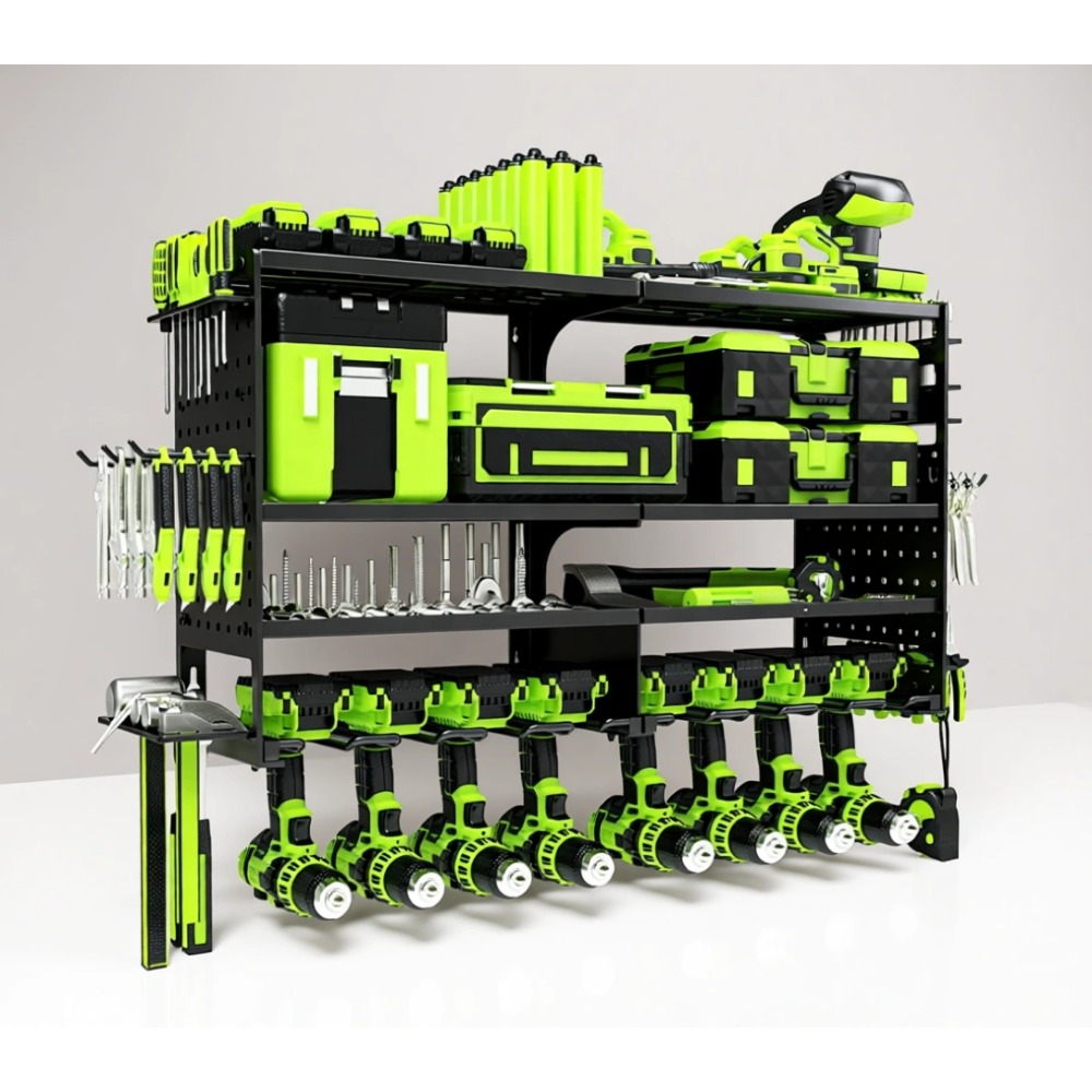 Workshop Tools Rack - Heavy Duty 4 Tier 8 Slot