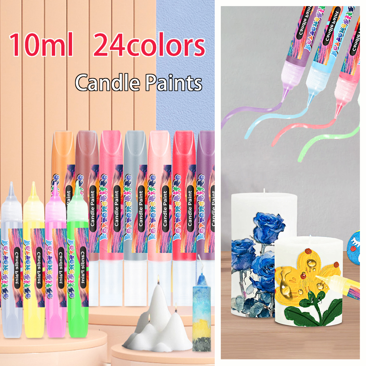 Tools Workshop For Kids - 24Colors 10Ml Candle Paints Highlighter DIY