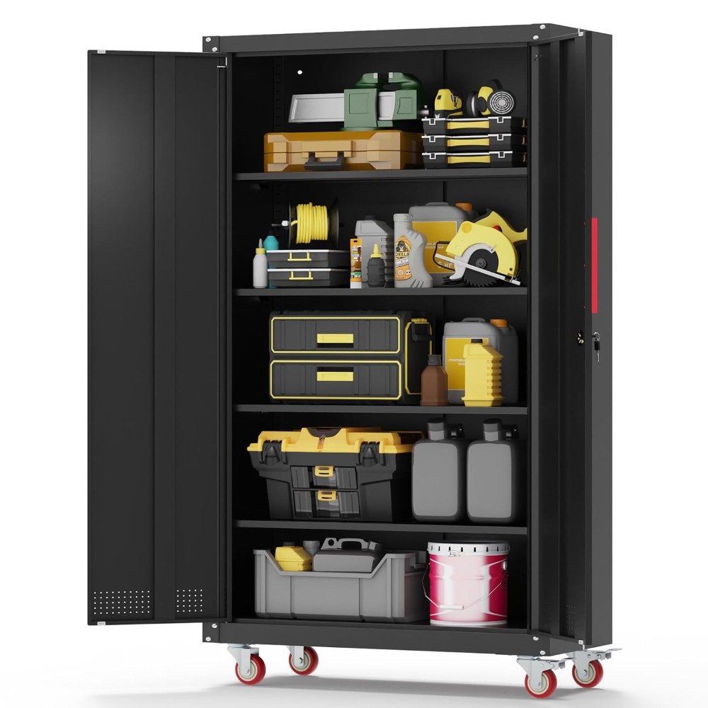 Lockable Metal Garage Storage  - Workshop Tools Shelf avis et prix