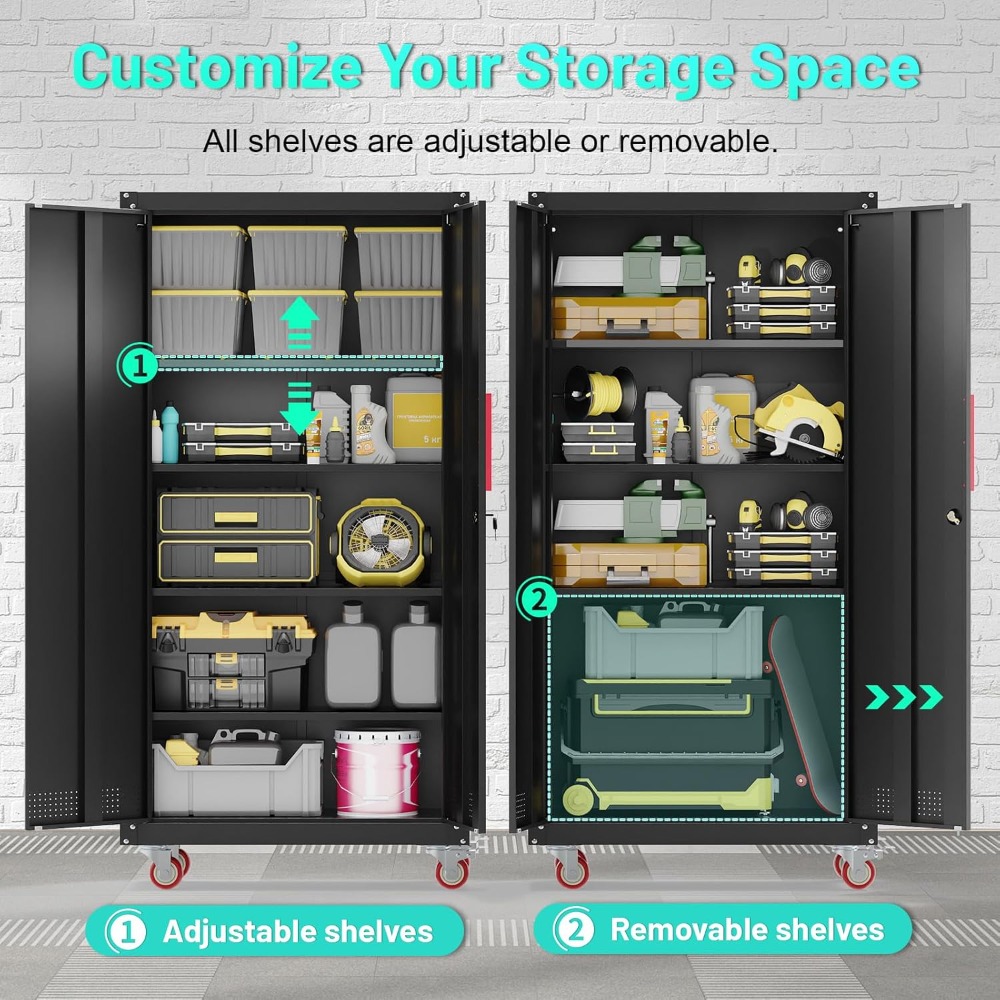 Lockable Metal Garage Storage  - Workshop Tools Shelf avis et prix