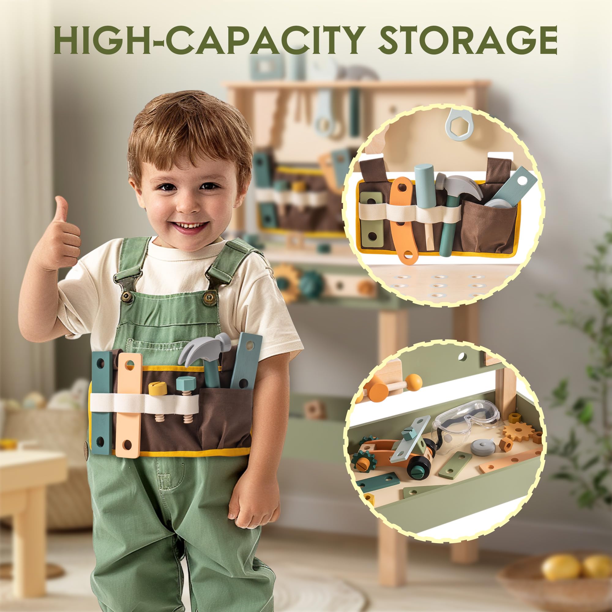 ROBOTIME Wooden Kids Tool Benc - Tools Workshop For Kids avis et prix