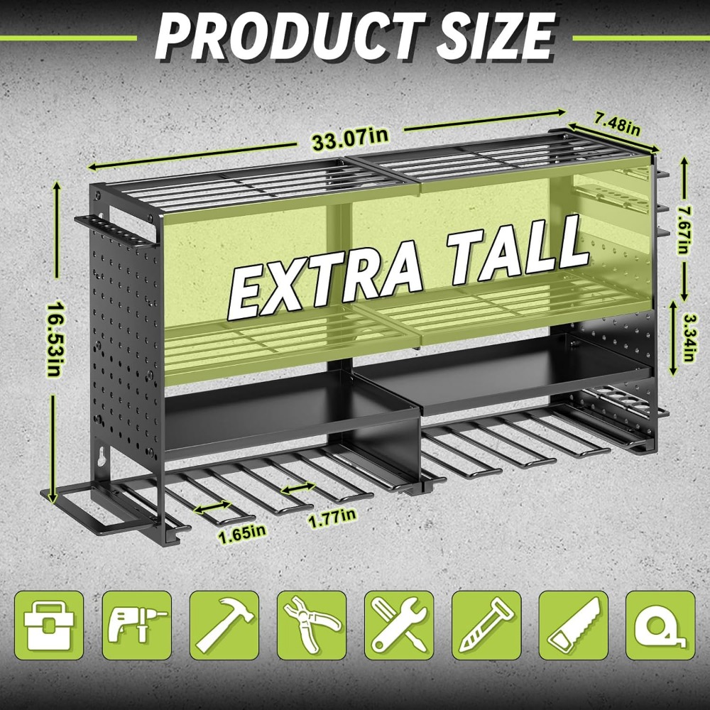 Heavy Duty 4 Tier 8 Slot Wall  - Workshop Tools Rack avis et prix