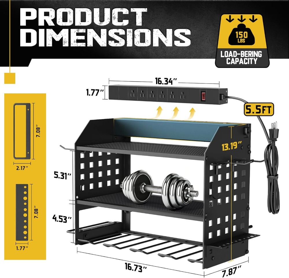 Power Tool Organizer with Char - Workshop Tools Shelf avis et prix