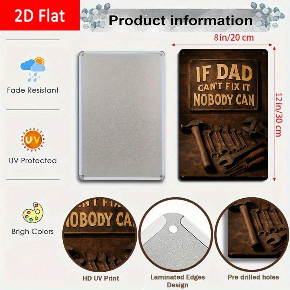 1PC Tin Sign If Dad Can Not Fi - Design Tools Workshop avis et prix