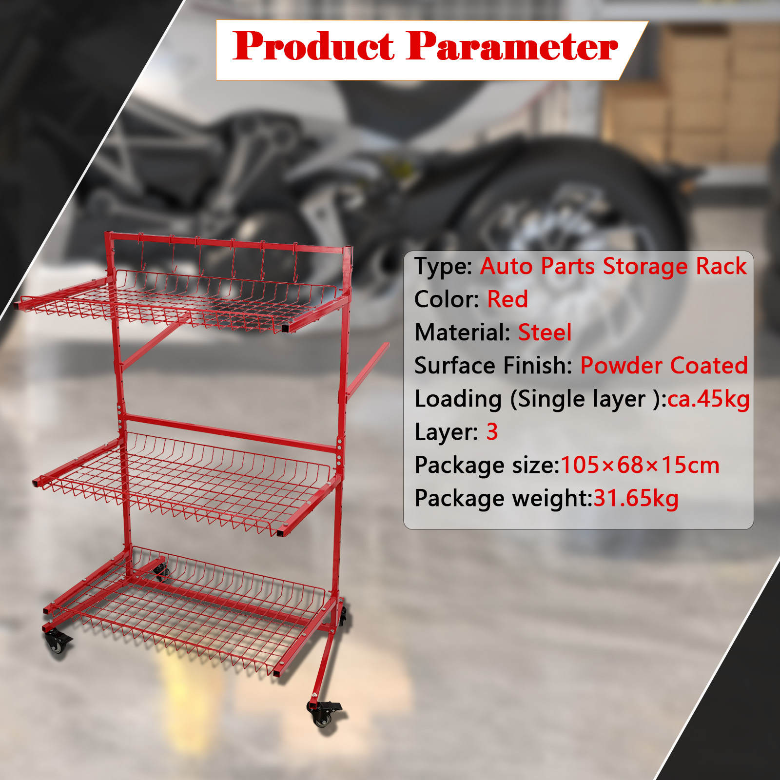 3 Layer Automotive Parts Manag - Workshop Tools Shelf avis et prix