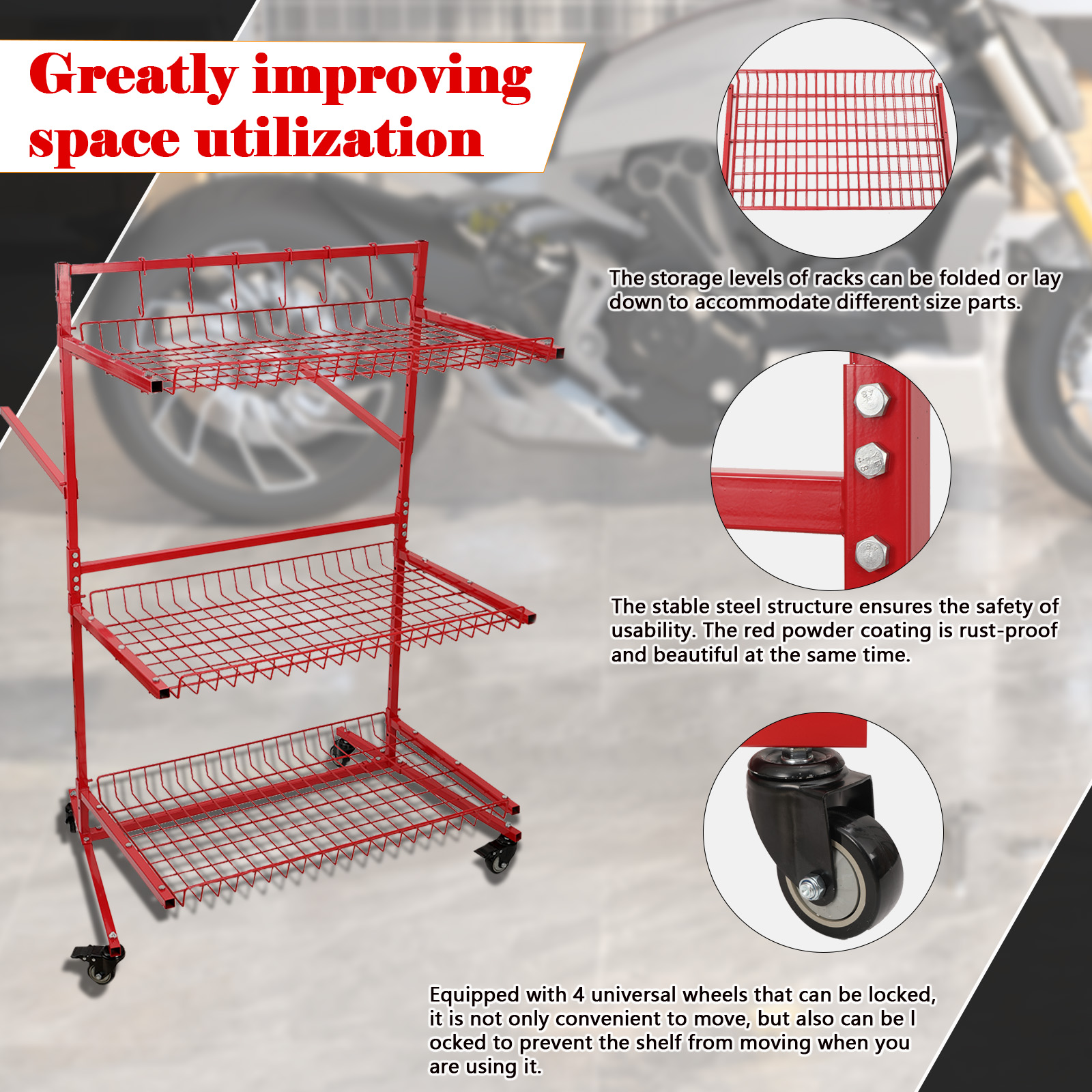 3 Layer Automotive Parts Manag - Workshop Tools Shelf avis et prix