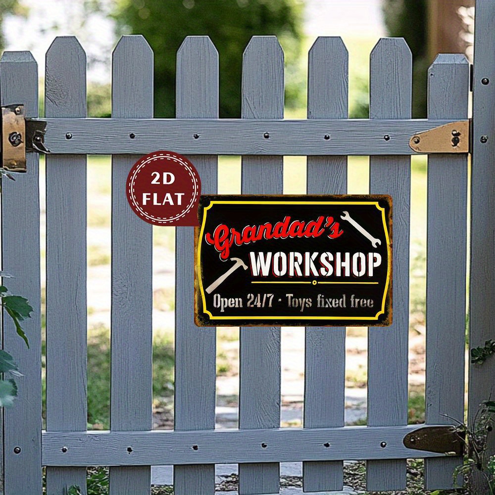  Vintage Metal Wall Sign - Gra - Workshop Tools Toy avis et prix