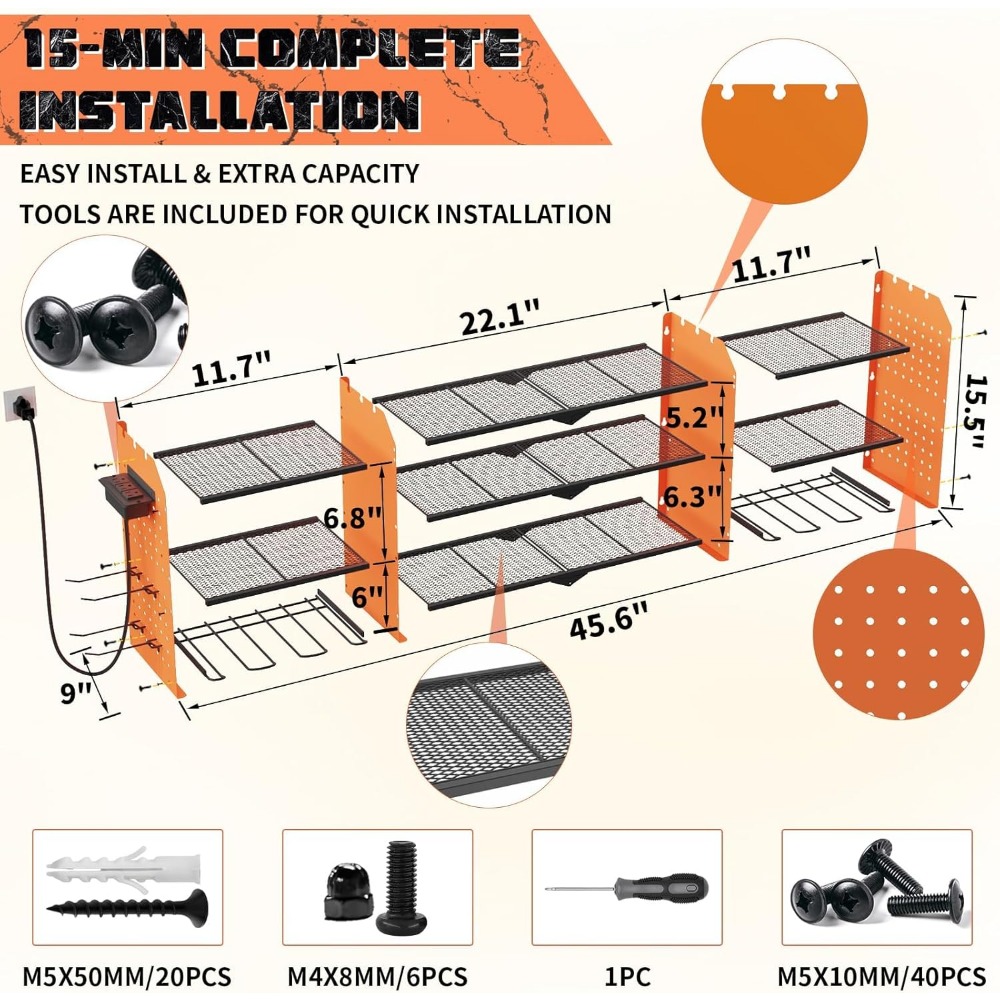 Large Wall Mount Tool Organize - Workshop Tools Rack avis et prix