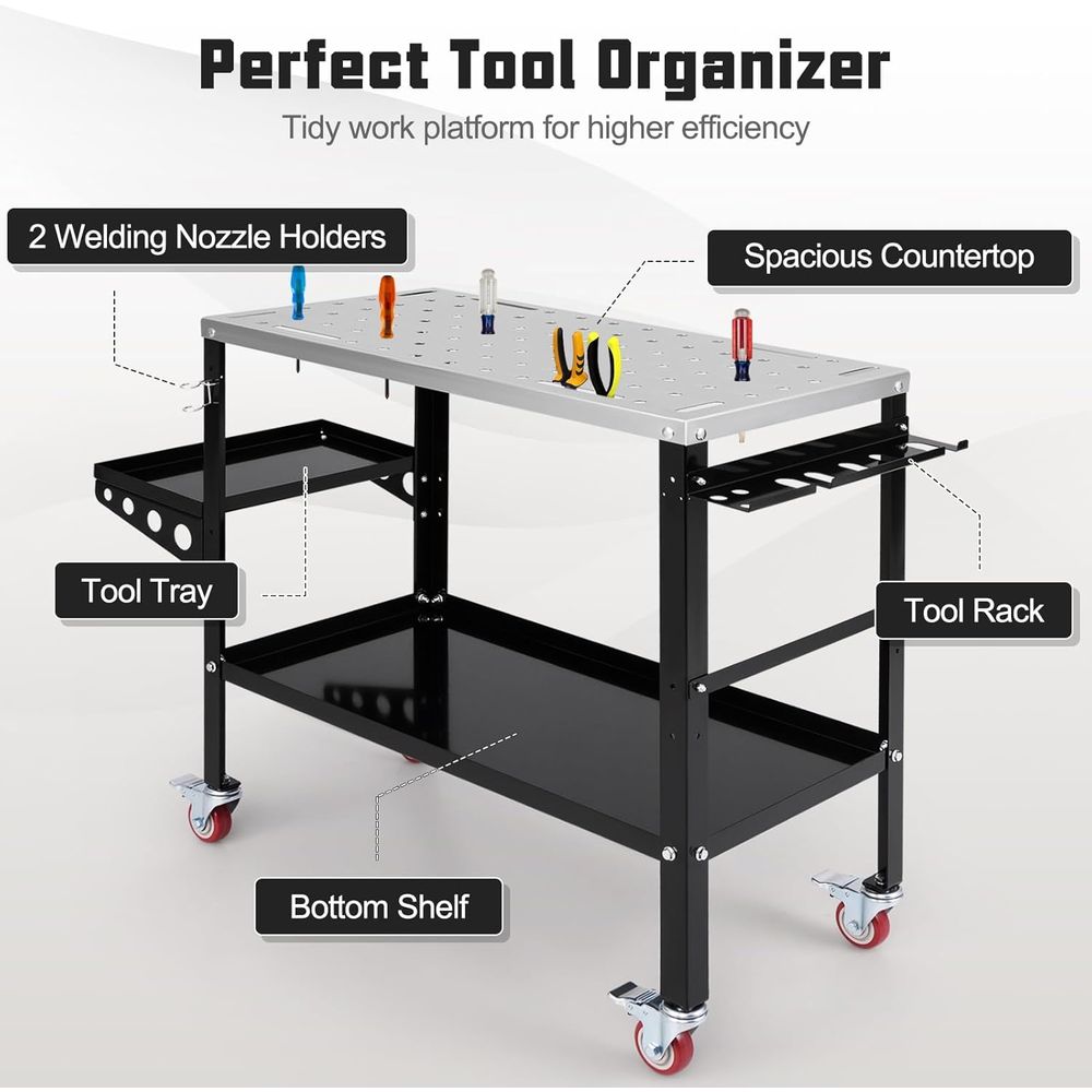 Sturdy 36x18 Welding Table wit - Workshop Tools Rack avis et prix